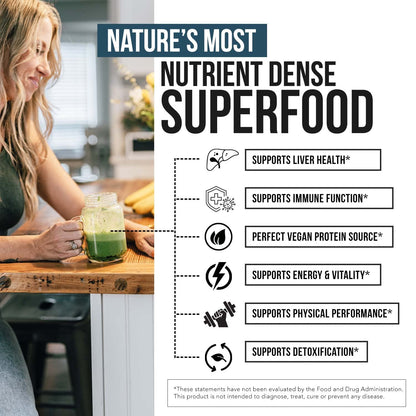 Organic Spirulina Tablets (360 Tablets) - Made with Parry® Spirulina, The Best Spirulina in the World, Highest Nutrient Density - Non-Irradiated, 3 Organic Certifications (90 Servings)