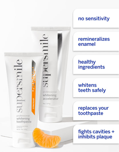 Supersmile Fluoride-Free Whitening System, 8 Oz Peppy Mint, Family Size