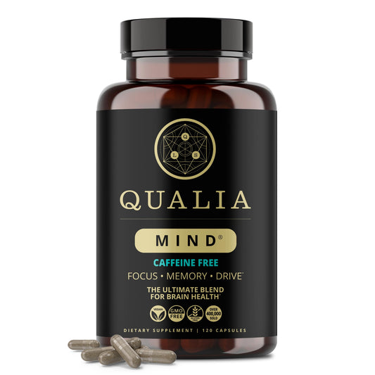 Qualia Mind (Caffeine Free) | The Ultimate Blend for Brain Health* | Doctor-Formulated Nootropic to Fuel Focus & Concentration* | Supports Long Term Brain Health| Maintain Drive & Productivity