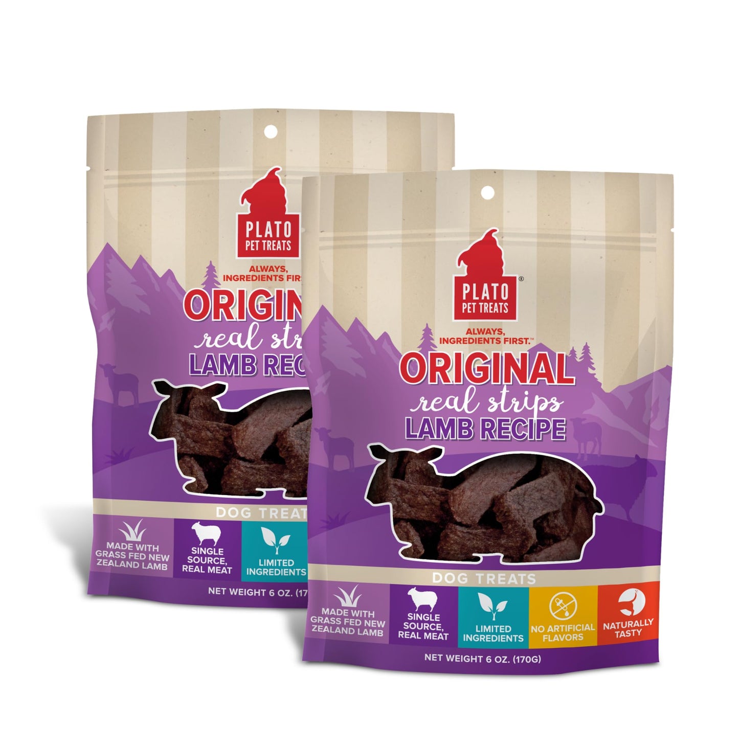 Plato Pet Treats Real Strips - Air-Dried Meat Bars for Dogs - Delicious, Limited Ingredient Dog Treats - Grain Free - Original Real Strips Turkey & Pumpkin 18oz - 2 Pack