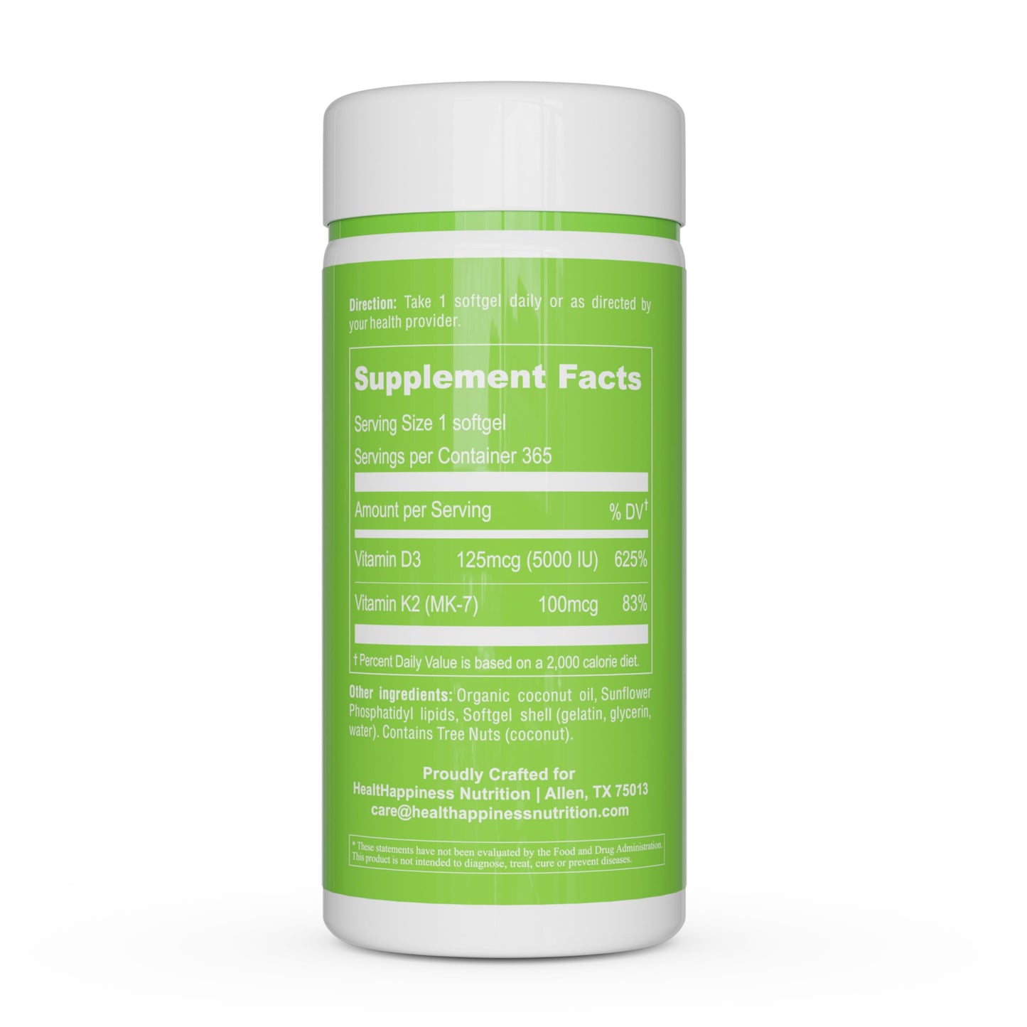 UpNourish Liposomal D3 K2 MK-7 – 365 Mini softgels with Organic Coconut Oil - 5000 IU 125 mcg Vitamin D3 and 100 mcg Vitamin k2 for Optimal Bone and Immune Health
