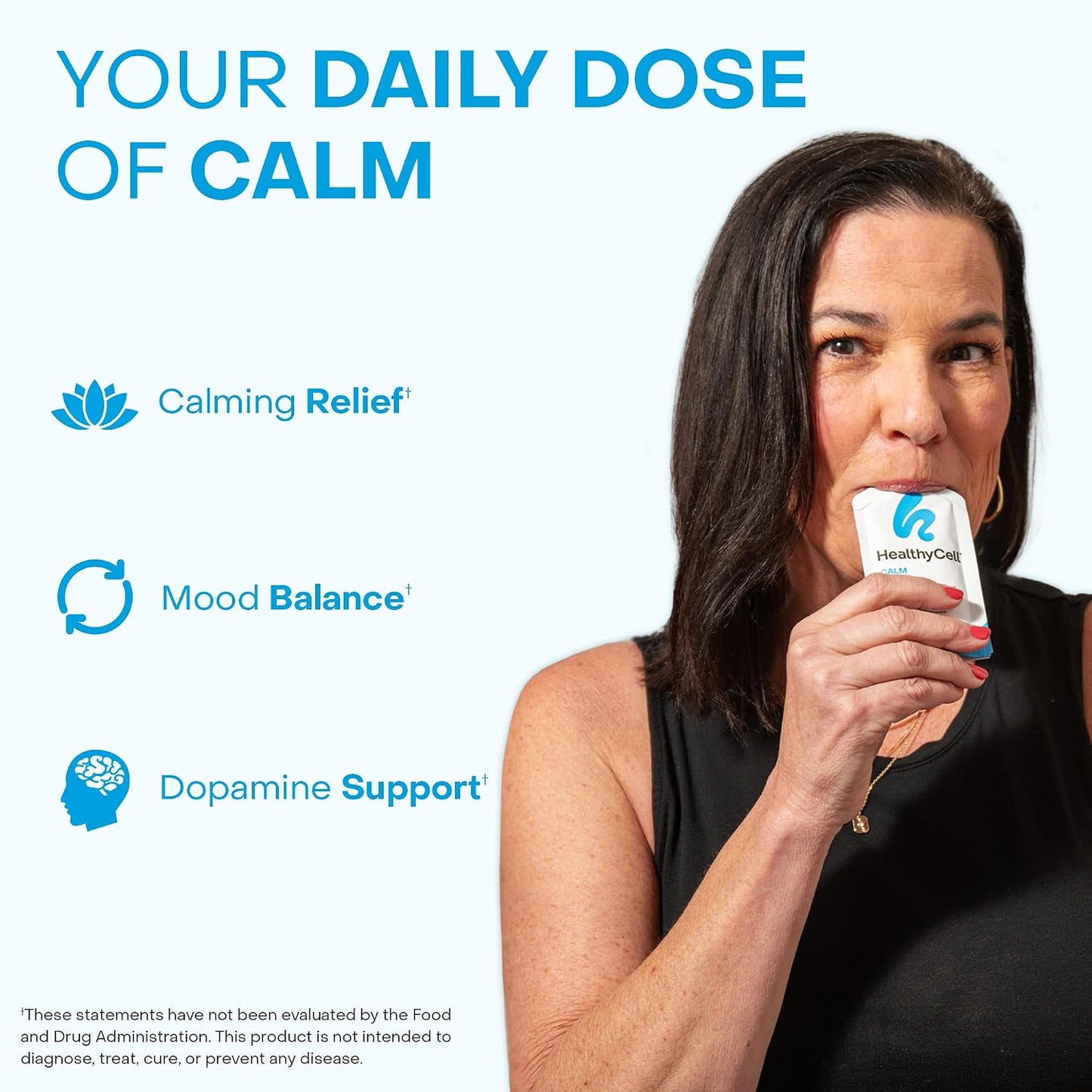 Healthycell Calm Mood Daily Liquid Supplement - Stress & Cortisol Support | 30 Gel Packs with Ashwagandha, L-Theanine, Magnesium, 5-HTP, GABA & Saffron - Calms Mood, Stress Relief & Cortisol Balance