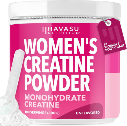 Creatine for Women, Unflavored, 300gm, 3g, Energy & Lean Muscle Support | Micronized Creatine Monohydrate Per Serving, Mental Clarity Support, Post Workout Recovery, Non-GMO, 100 Servings, Vegan