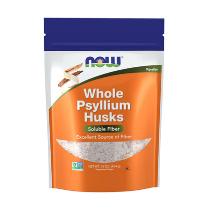 NOW Foods Supplements, Whole Psyllium Husks, Non-GMO Project Verified, Soluble Fiber, 24-Ounce