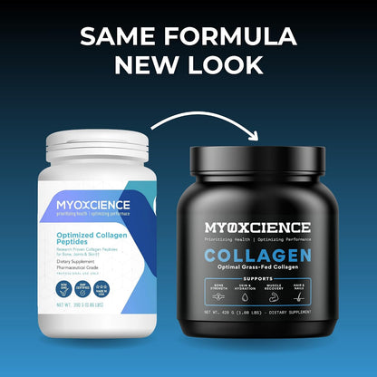 MYOXCIENCE Optimal Grass-Fed Collagen Powder | Bovine Collagen Peptides | Supports Collagen Production, Joint Health, Skin Elasticity, and More (30 Servings)