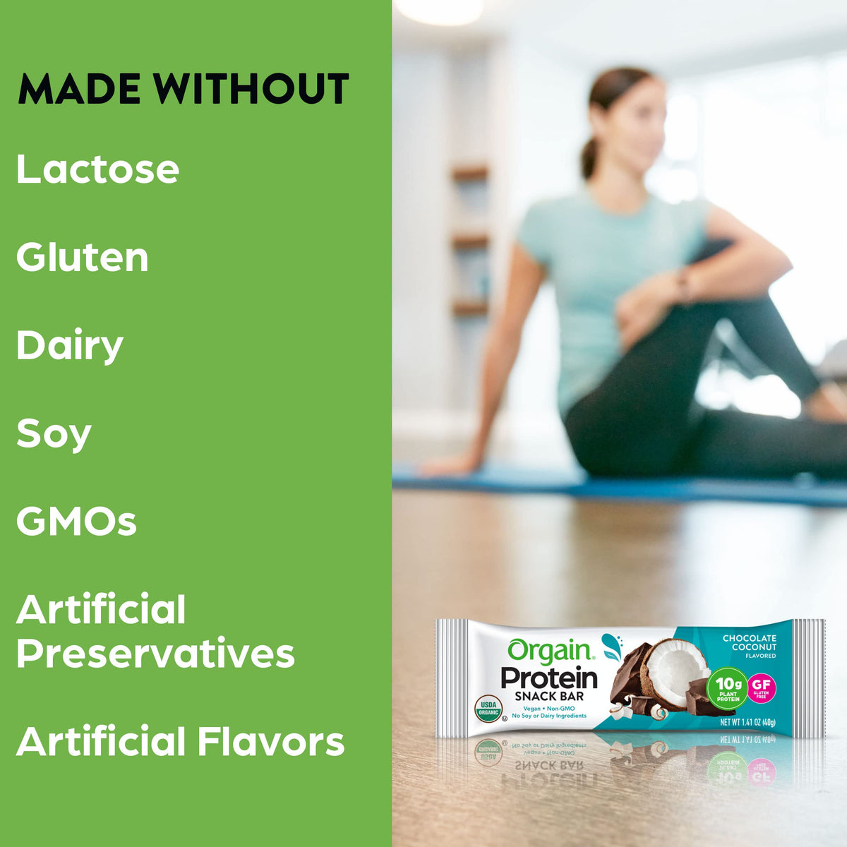 Orgain Organic Vegan Protein Bars, Chocolate Coconut - 10g Plant Based Protein
