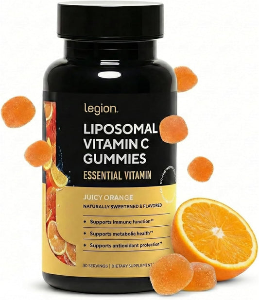 LEGION Liposomal Vitamin C Gummy - High Absorption Liposomal VIT C for Women & Men - Natural Vitamin C Supplements for Immune System Support (60 Gummies)