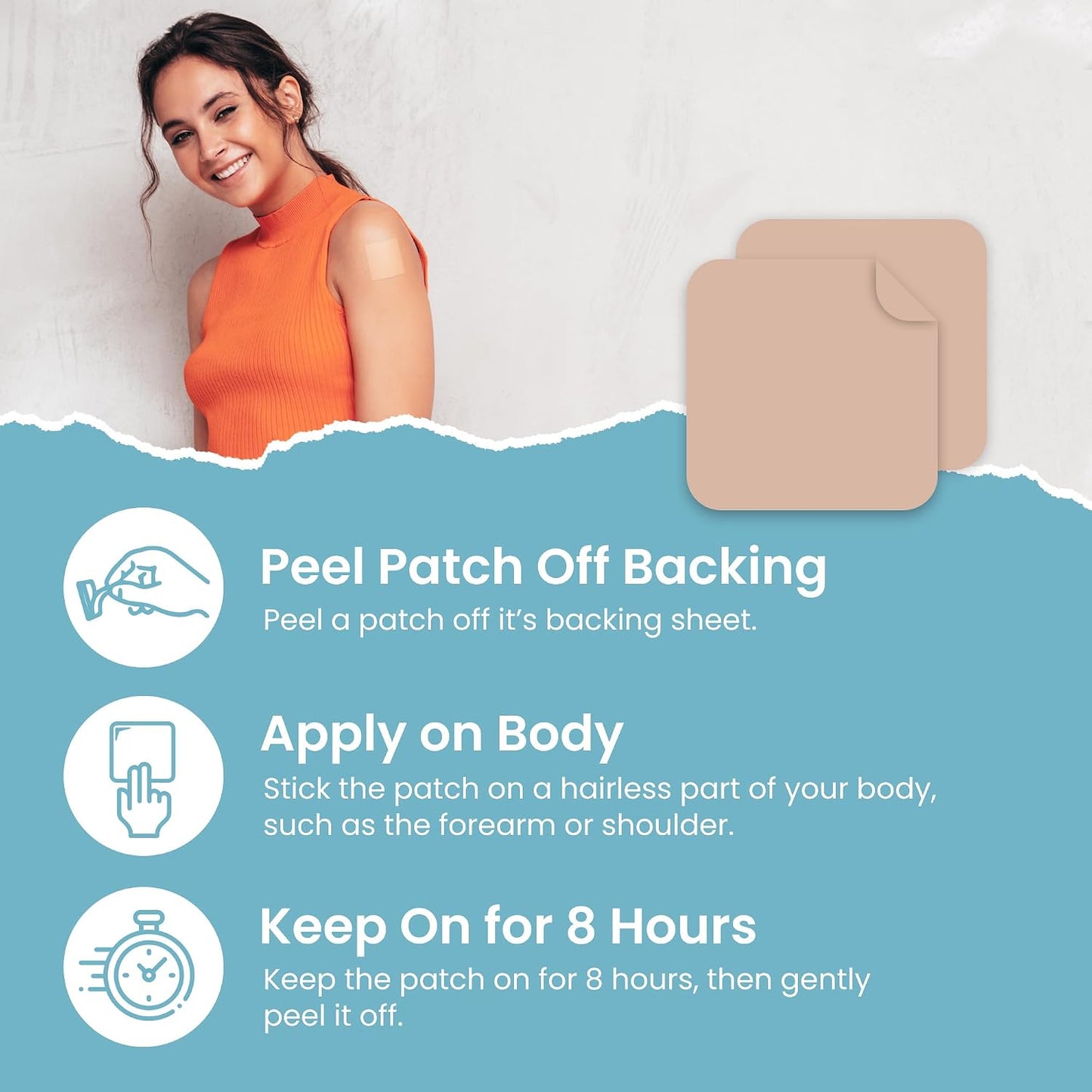 B12 Firming Patches (Pack of 60) - 100% Natural Patch for Women and Men | Energy, Focus & Body Support, Enhanced Formula