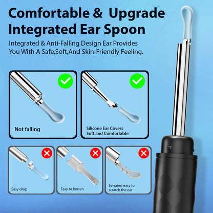 Ear Wax Removal Tool Camera, Ear Cleaner with Camera, Ear Cleaning Kit 1296P HD Ear