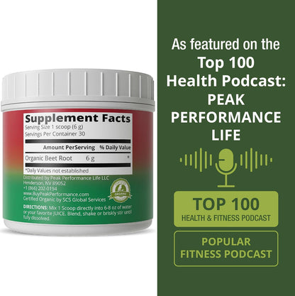Organic Beet Root Powder - Ultra High Purity Super Food Beets Juice Powder. 100% Pure Nitric Oxide Boosting Beetroot Supplement. Keto, Paleo, Vegan Reds Superfood Rich in Polyphenols