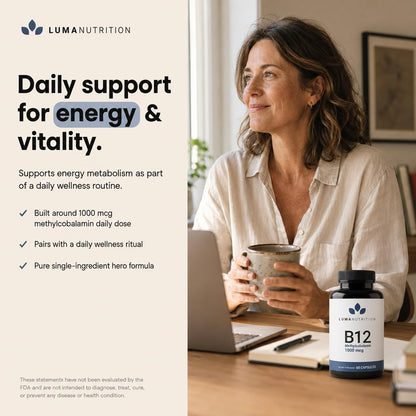 Luma Nutrition Vitamin B12 Methylcobalamin 1000 mcg - 60 Capsules