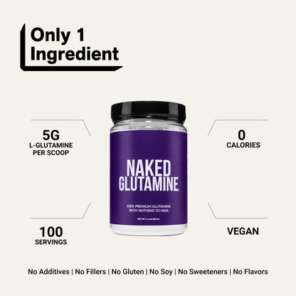 Pure L-Glutamine Made in the USA - 200 Servings - 1,000g, 2.2lb Bulk, Vegan, Non-GMO, Gluten and Soy Free. Minimize Muscle Breakdown & Improve Protein Synthesis. No Additives