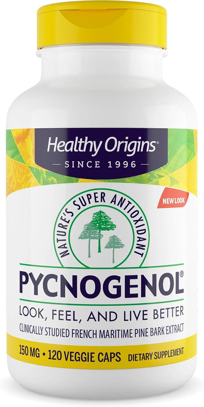 Healthy Origins Pycnogenol Pine Bark 150 mg, 120 Veggie Caps