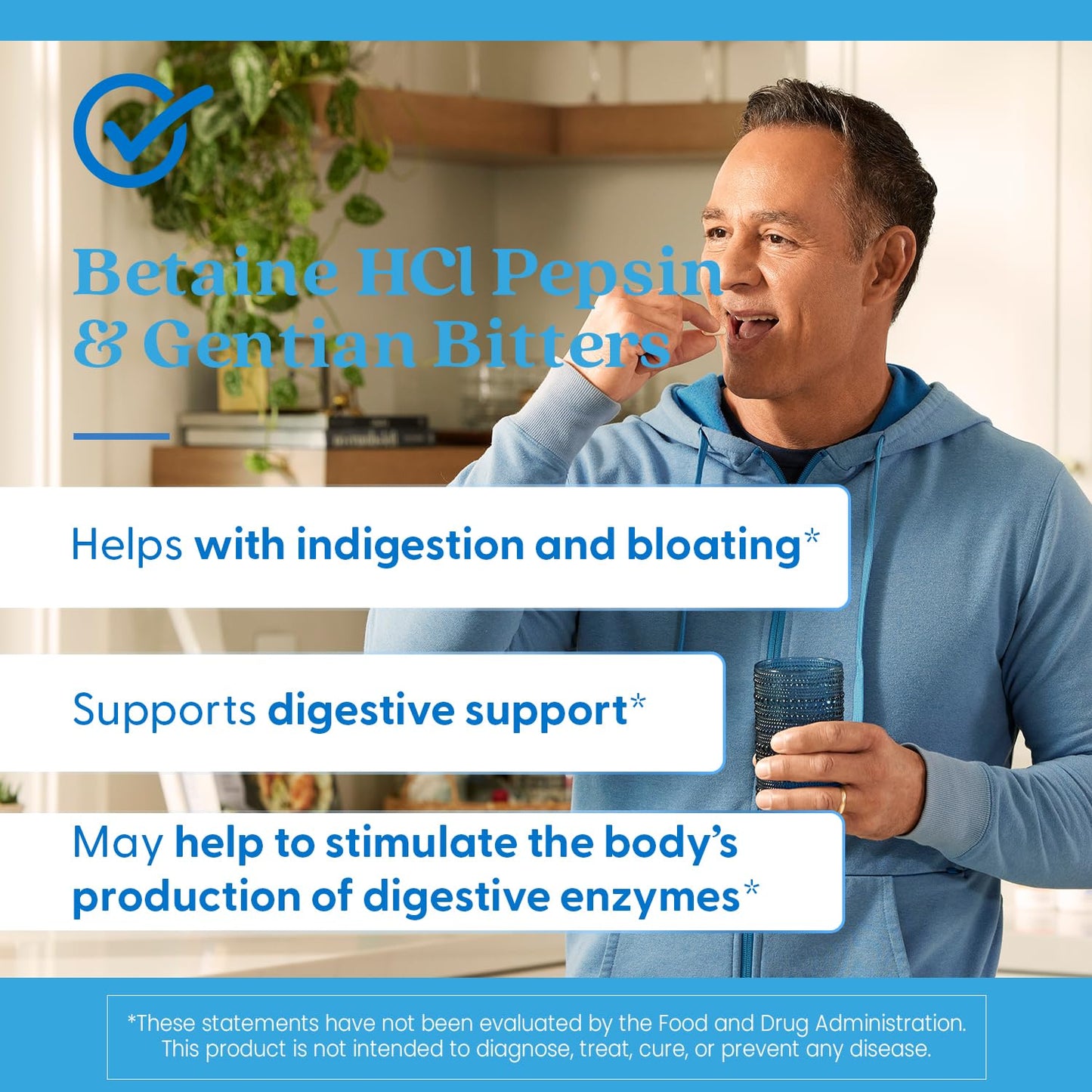 Doctor's Best Betaine HCI Pepsin & Gentian Bitters, Digestive Enzymes for Protein Breakdown & Absorption, Non-GMO, Gluten Free, 120 Caps, Original Version