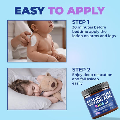 MONIER Magnesium Lotion for Kids - Relaxing Magnesium Cream with Lavender | with Lavender, Shea Butter, Aloe Vera, 100% Natural Ingredients (4 Oz, Unscented)