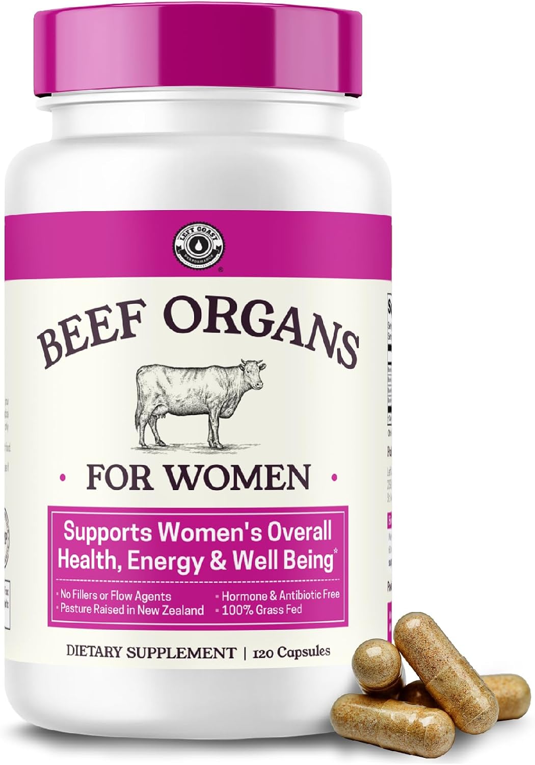 Beef Organ Supplement for Women + Bovine Blood and Beef Liver Supplement- Organic Nutrient Dense Superfood for Overall Energy, Health, & Wellness - No Fillers, Freeze Dried Supplements