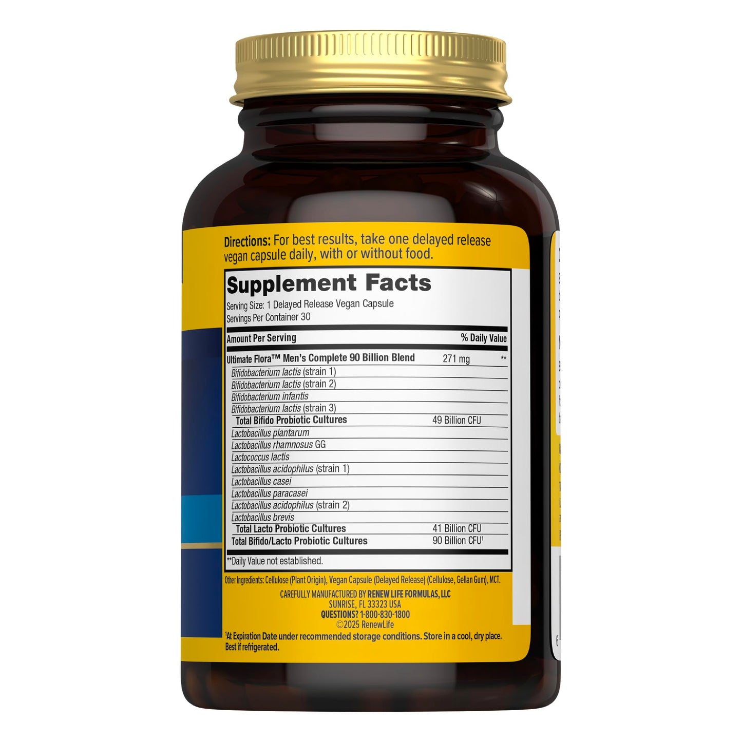 Renew Life Extra Care Digestive Probiotic 50 Billion CFU | 90 Vegetarian Capsules | Supports Digestive, Immune & Respiratory Health | Dairy, Soy and Gluten Free Supplement