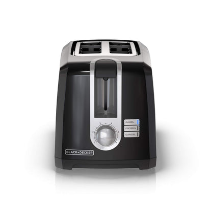 BLACK+DECKER 2-Slice Toaster, T2569B, Extra Wide Slots, 6 Shade Settings, 850 Watts