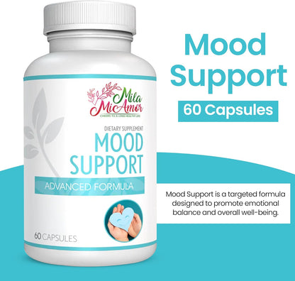 Mood Support Supplement – Ashwagandha, St. John’s Wort, Chamomile & B Vitamins for Stress Relief, Emotional Balance & Relaxation – Scientifically Backed Formula – 60 Capsules