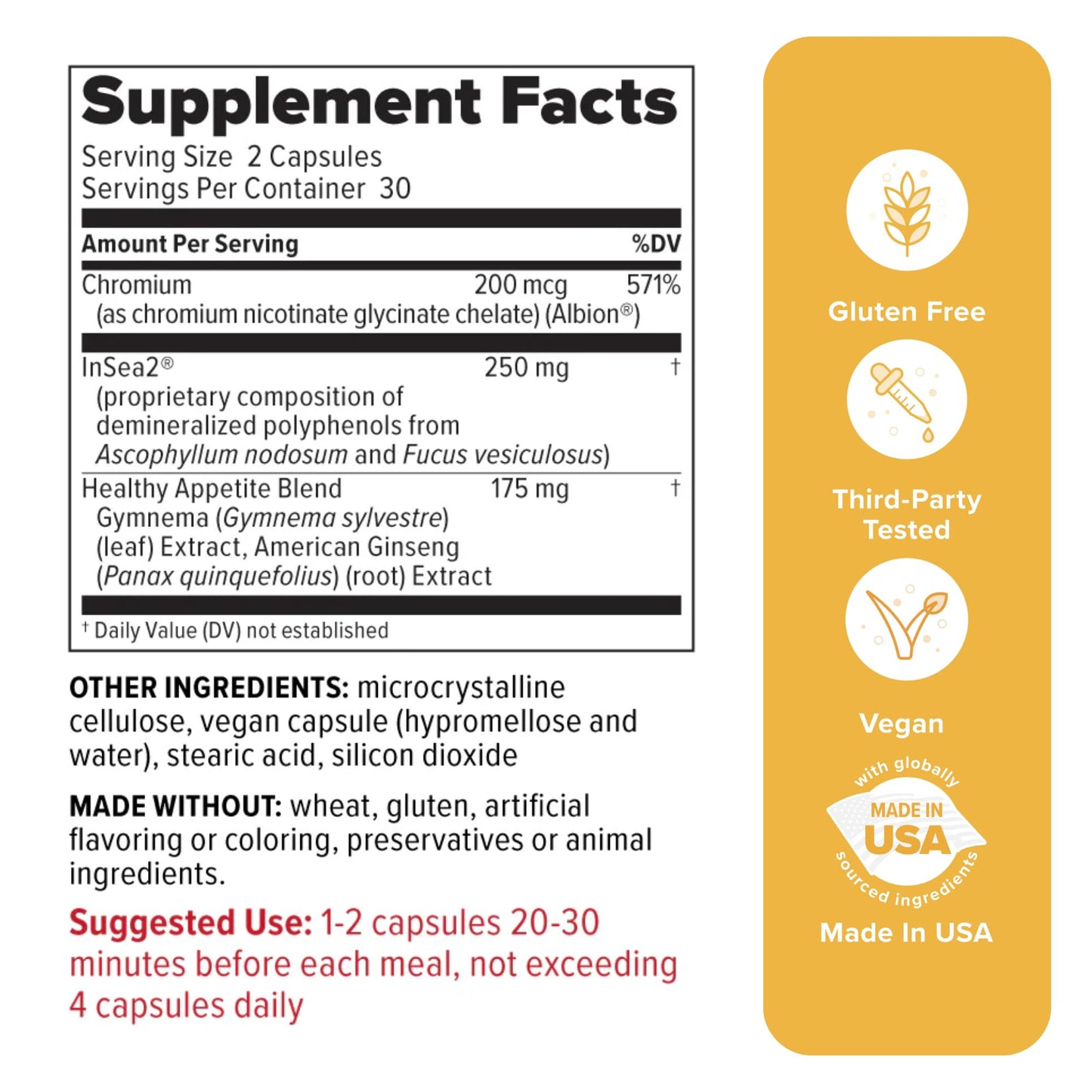 Redd Remedies Crave Stop, Helps Manage Sugar Cravings and Appetite, 60 Vegan Capsules