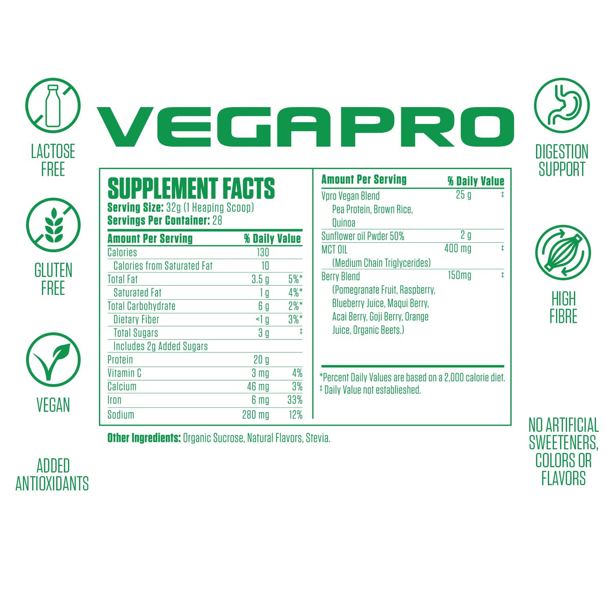 VegaPro Vegan Protein | #1 Rated Plant Based Protein Powder & Super Fruits w/ 20g