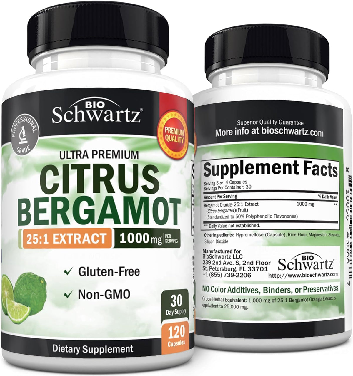 Citrus Bergamot 1000mg - Citrus Bergamot Supplement - 120 Mini Capsules