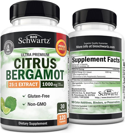 Citrus Bergamot 1000mg - Citrus Bergamot Supplement - 120 Mini Capsules