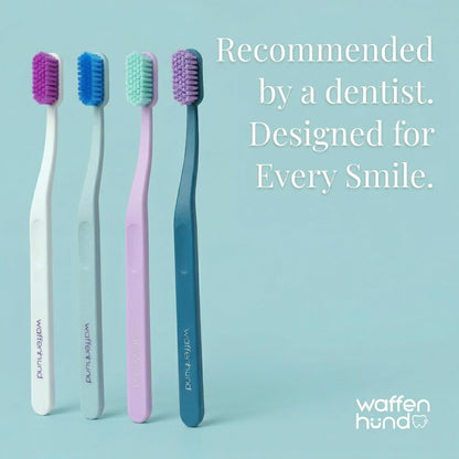Toothbrush - Premium Soft Toothbrush with 0.18mm Ultra fine bristles. High Density Small Head Toothbrush for Daily Plaque Removal, Gentle Cleaning & Ergonomic Grip (Purple+Green)