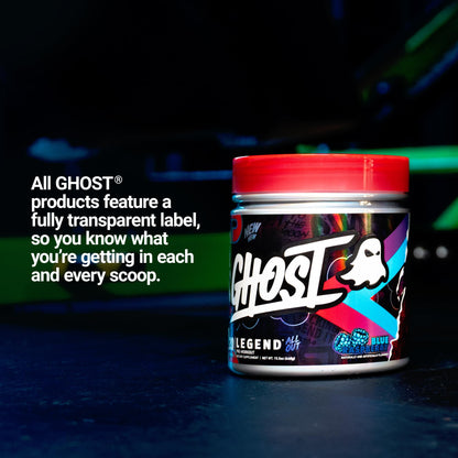 GHOST Legend All Out Pre-Workout Powder, Strawbango - 20 Servings - Preworkout Drink Mix Supplement for Men & Women - Energy & Pumps - Caffeine, Beta Alanine, Betaine, NO3-T- Sugar Free