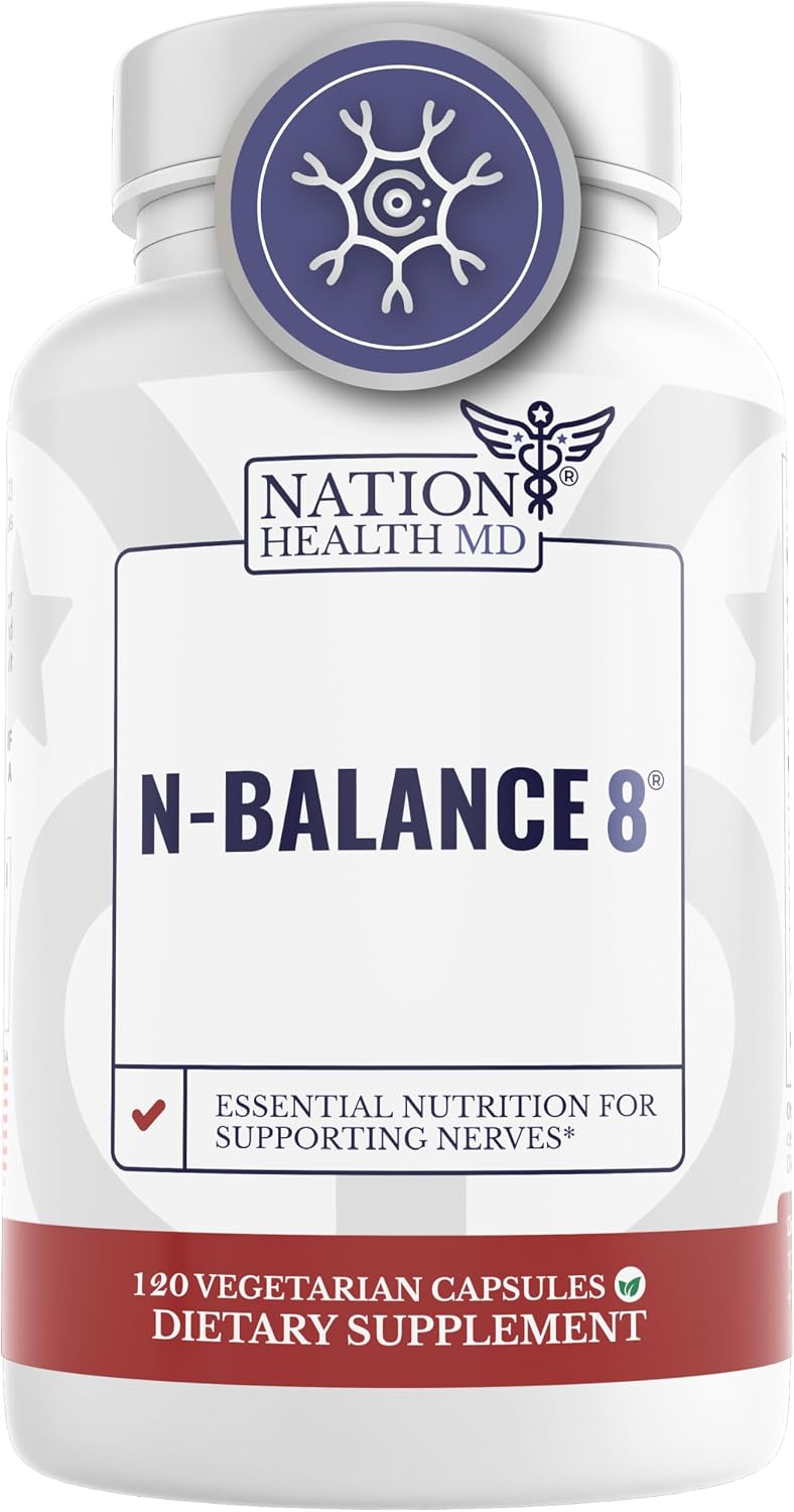 N-Balance 8 | Nerve Support Supplement | ALA & R-ALA | Neuropathy Supplements with Alpha Lipoic Acid (ALA), R Alpha Lipoic Acid (R-ALA), Benfotiamine, Vitamin B12. 30 Days Supply