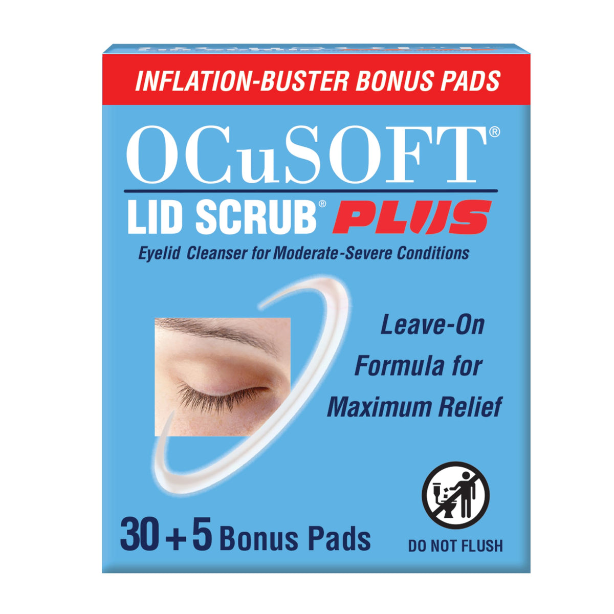 OCuSOFT Lid Scrub Plus 35 Count Inflation Buster with 5 Extra Pads