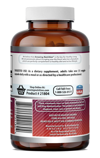 Amazing Formulas Quercetin 500mg Veggie Capsules Supplement | Non-GMO | Gluten Free | Supports Overall Health & Well Being (240 Count)