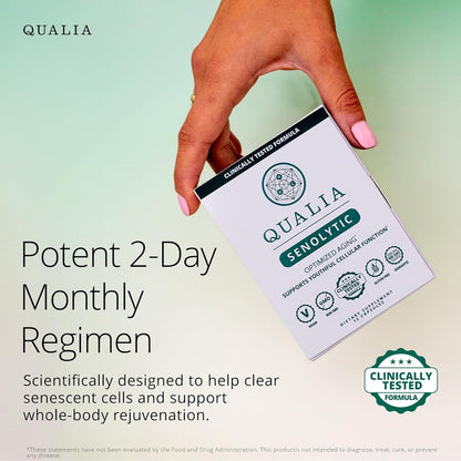 Qualia Senolytic & Qualia Stem Cell | Advanced Cellular Renewal System | Supports Healthy Aging Repair & Rejuvenation | 1-Month Supply Bundle