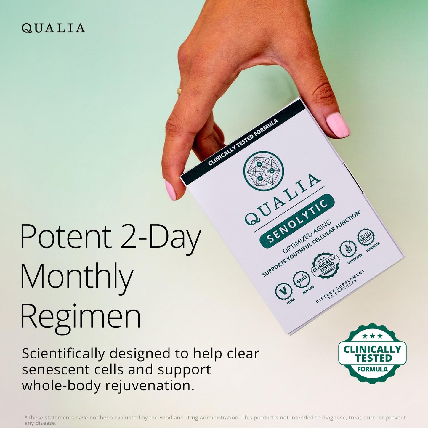 QUALIA LIFE SCIENCES Senolytic Supplement, Fisetin, Quercetin, Piperlongumin & More, Aging Supplement - Supports Optimal Cell Repair & Rejuvenation, Naturally Eliminate Zombie Cells, 1 Month Supply