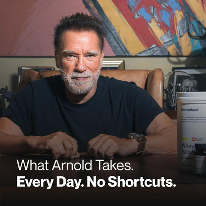 Momentous Arnold's Stack - Creatine Monohydrate Powder, Essential Grass-Fed Whey Protein Powder (Unflavored) & Vitamin D3 (2000 IU) - Daily Fundamentals to Support Muscle Strength & Longevity