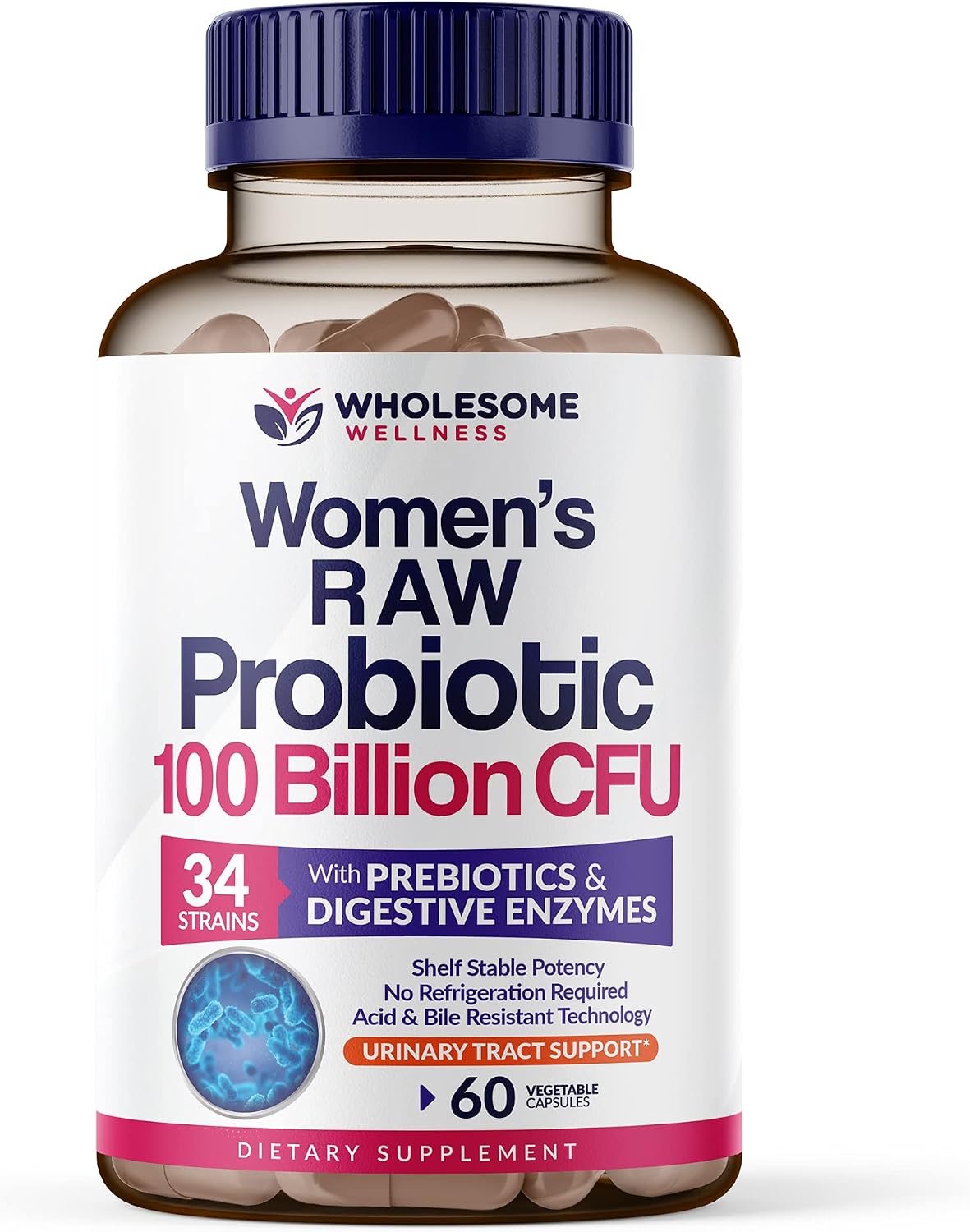 Wholesome Wellness Food Multivitamin for Women - Natural Multi Vitamins, Minerals, Organic Extracts + Dr. Formulated Raw Probiotics for Women 100 Billion CFUs with Prebiotics Bundle