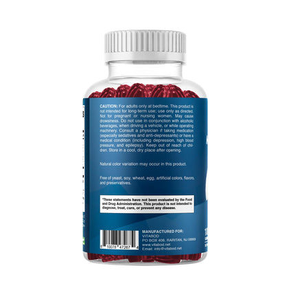 Vitabod Melatonin 20mg Gummies - 180 Count - Drug Free - Natural Strawberry Flavor - Vegetarian, Non-GMO, Gluten Free (1 Bottles)