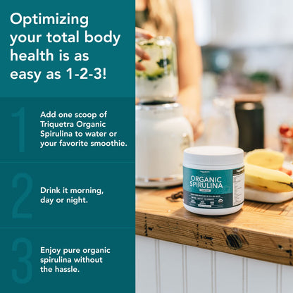 Organic Spirulina Tablets (360 Tablets) - Made with Parry® Spirulina, The Best Spirulina in the World, Highest Nutrient Density - Non-Irradiated, 3 Organic Certifications (90 Servings)