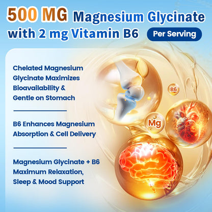 Triple Magnesium Complex for Women and Men, Magnesium Glycinate 400mg, Malate, Citrate, High Absorption Chelated Magnesium Supplement Support Sleep, Muscle, Non-GMO, Gluten Free - 240 Capsules