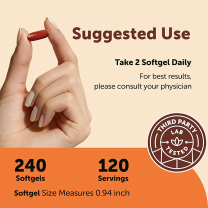 Micro Ingredients CoQ10 400 mg Per Serving, 240 Softgels | Made with Coconut MCT Oil | Coenzyme Q10 (Ubiquinone) | Non-GMO