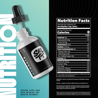 SALTT Hydrate Electrolyte Drops, Unflavored, Refill Size, 8.3 oz