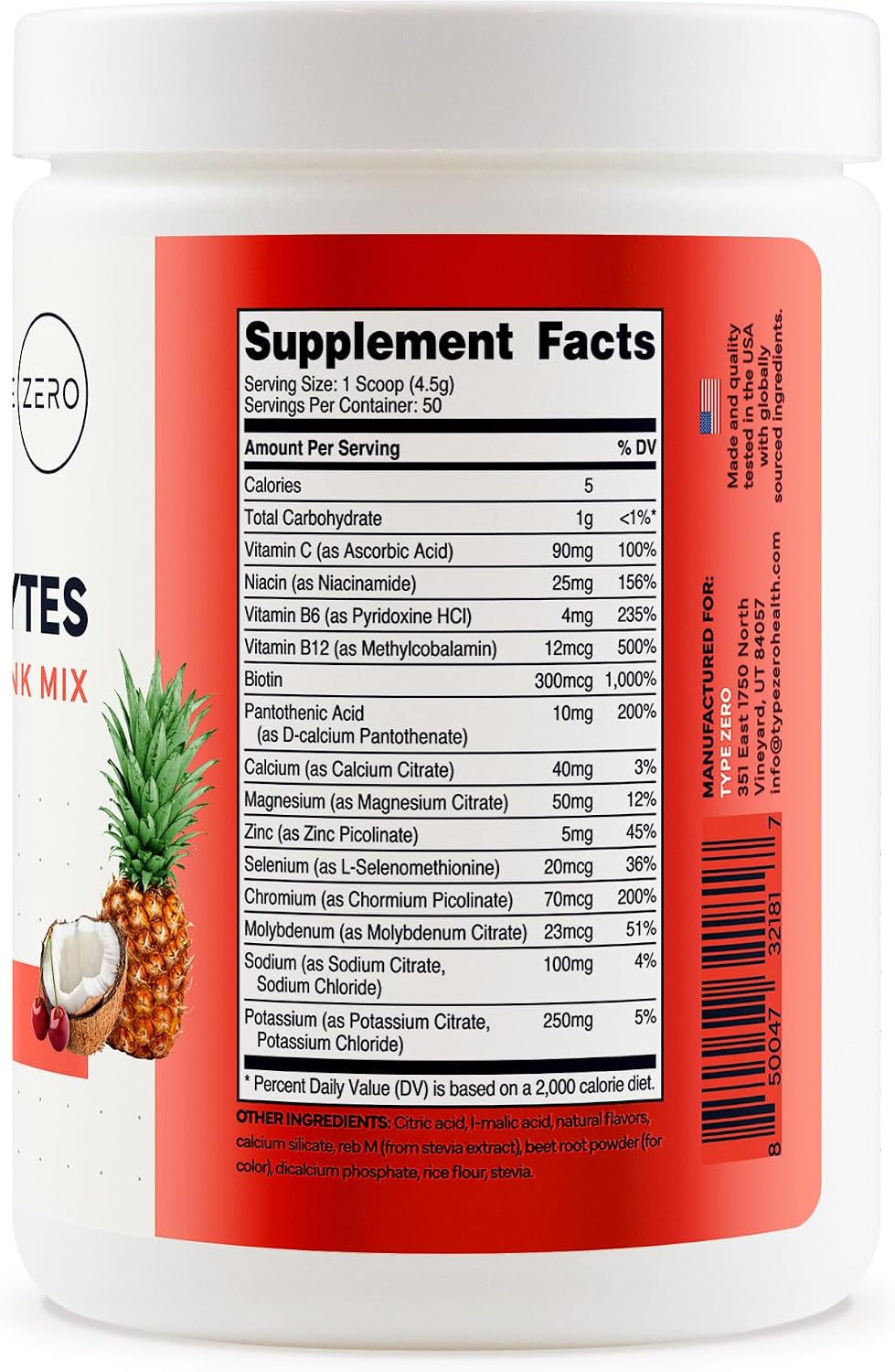 Type Zero Clean Electrolytes Hydration Powder (Fruit Punch) 50 Servings