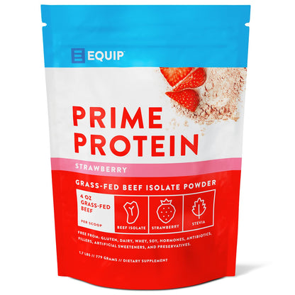 Equip Foods Prime Protein Powder Strawberry & Core Colostrum Powder