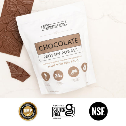 JUST INGREDIENTS Vanilla Bean Protein Powder – 20-Serving Blend with 100% Grass-Fed Whey & Organic Plant Proteins – Real Vanilla Bean & Cinnamon – Supports Muscle Recovery, Energy*