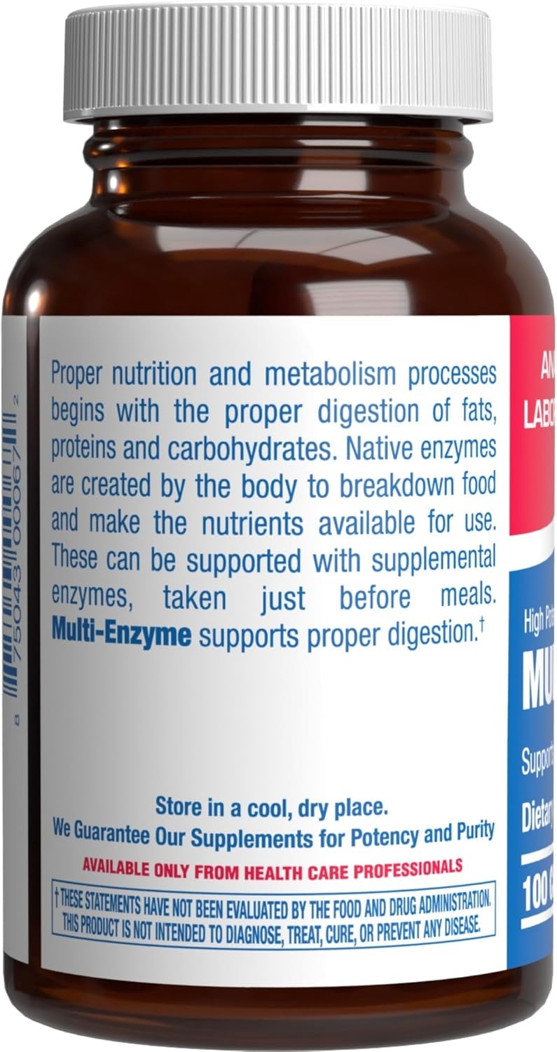Multi Digestive Enzymes with Ox Bile Supplement - Clinical Strength Digestion Supplement with Pancreatin Pancreatic Enzymes for Protein Carb & Fat Digestive Support & Reduced Stomach Discomfort