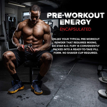 Six Star Nitric Oxide Supplement Nitric Oxide Fury Pre-Workout Pre Workout Nitric Oxide