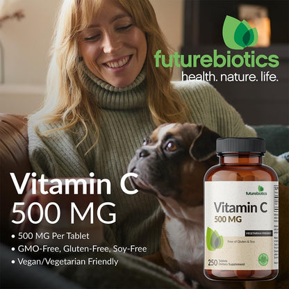 Futurebiotics Vitamin C 500mg Non-GMO, 250 Tablets