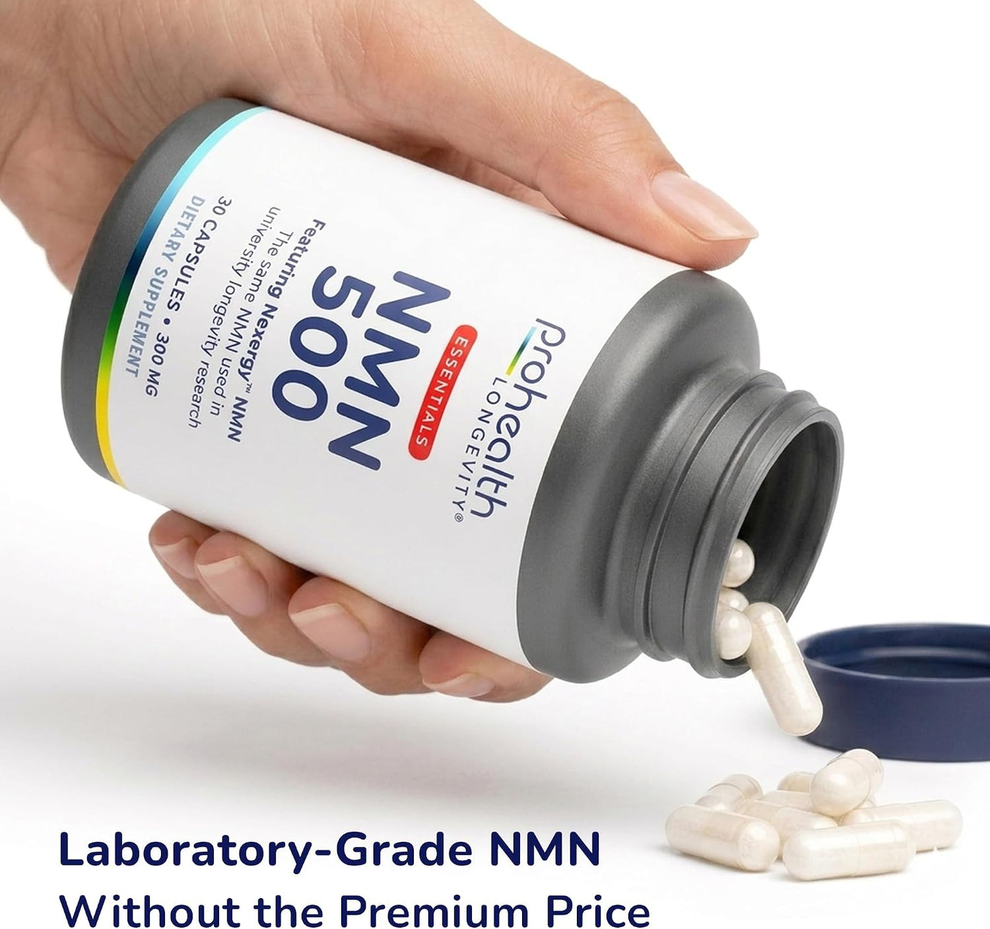 ProHealth Longevity Essentials NMN 500 (500mg, 30 Capsules) - Featuring Nexergy™ NMN 500mg Supplement, NAD+ Precursor, Dietary Supplement, Cellular Health, Metabolism Support