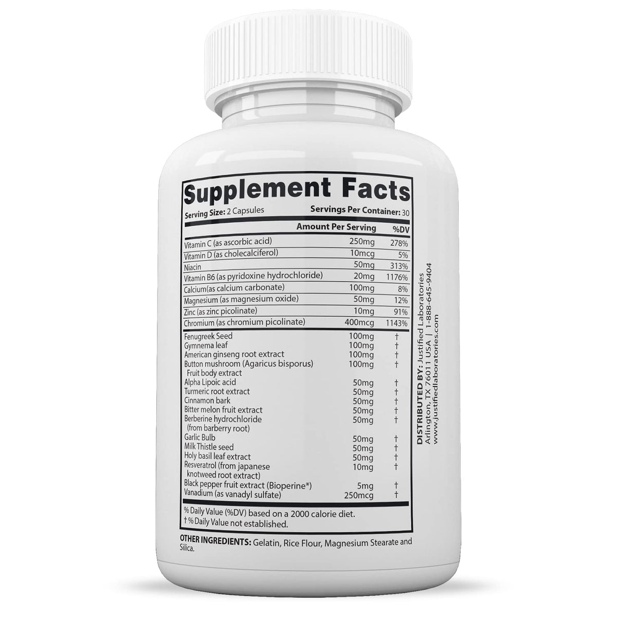 Justified Laboratories (2 Pack Blood Balance Max 1295MG Formula Supplement Pills