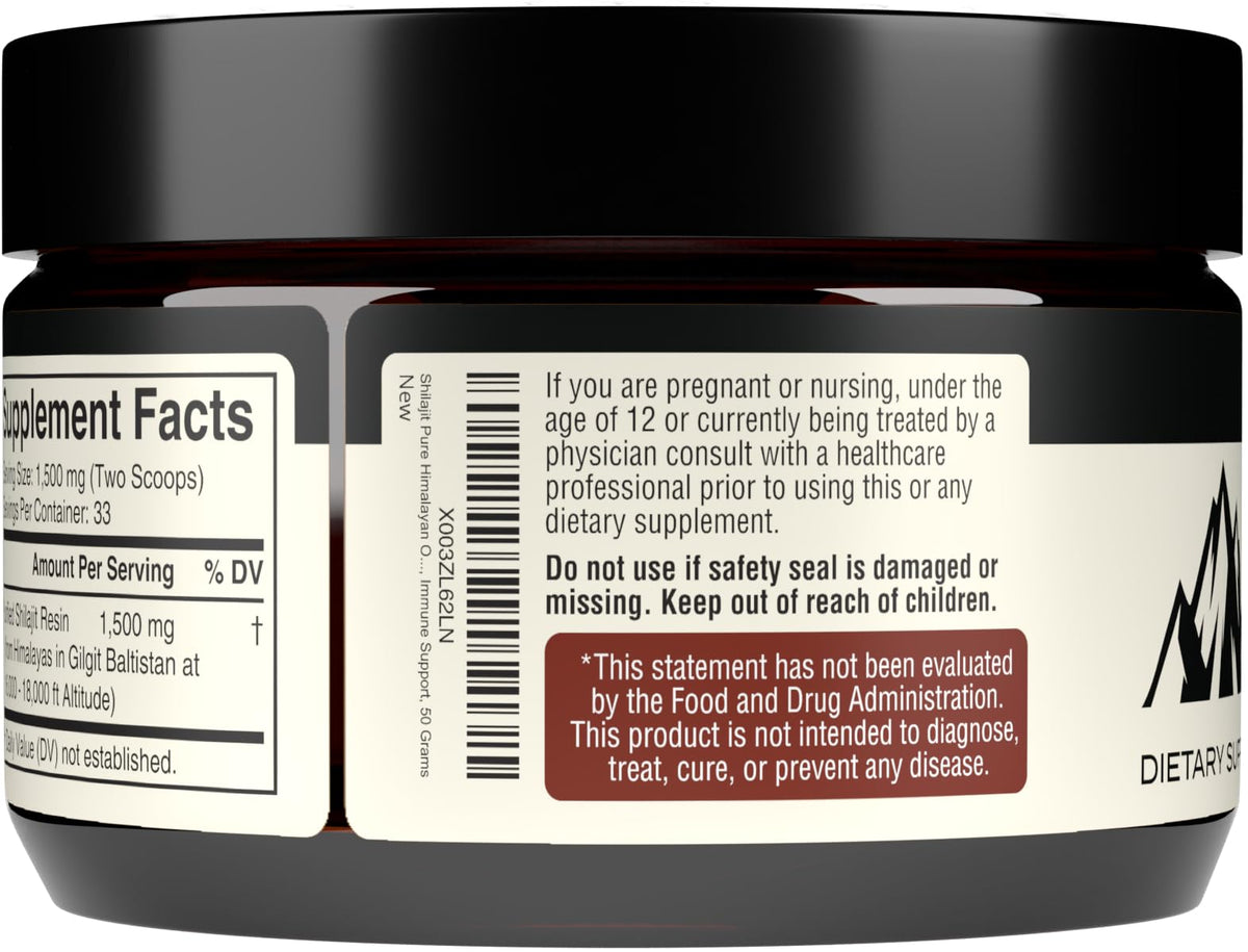 Pure Himalayan Shilajit Resin Supplement | 1500mg + 40% Fulvic Acid (Maximum Potency)